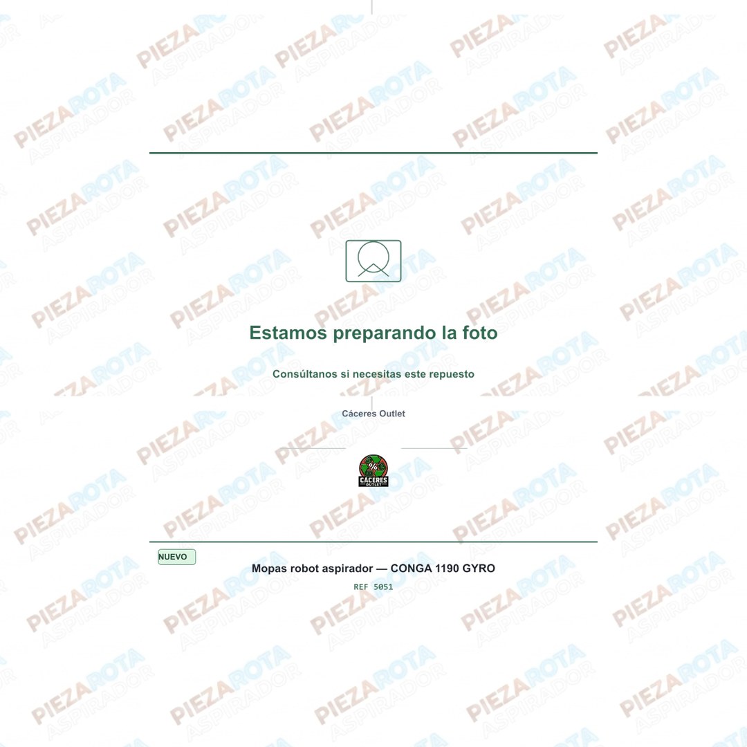 MOPAS ROBOT ASPIRADOR · Robot aspirador Conga Excellence Dry · Ref 5051 recambio Piezarota · Ref 5051-M04