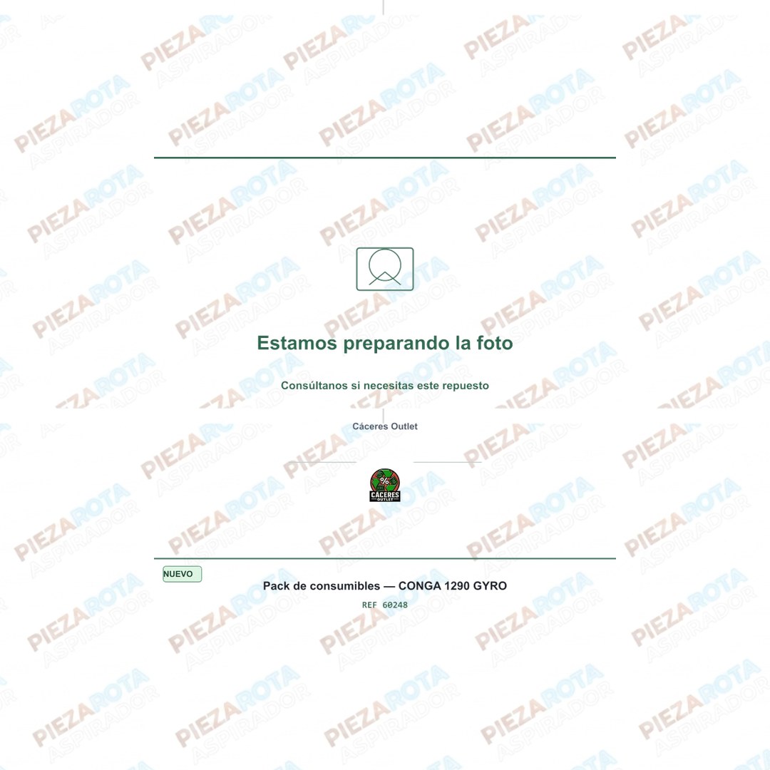 PACK DE CONSUMIBLES Robot aspirador Conga 1290 Gyro · REF 60248 recambio Piezarota · Ref 60248