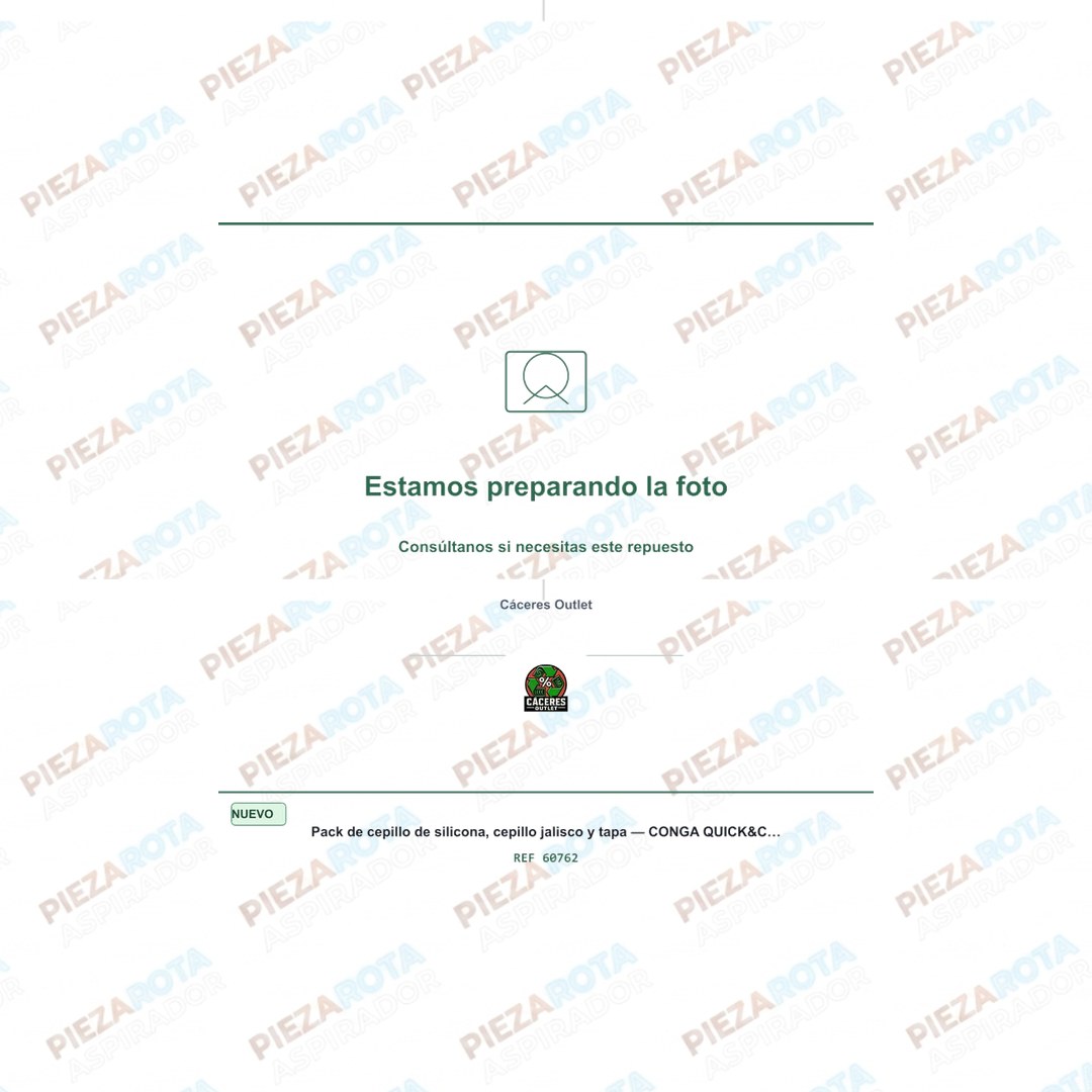 PACK DE CEPILLO DE SILICONA, CEPILLO JALISCO Y TAPA Robot aspirador Conga 999 Vital · REF 60762 recambio Piezarota ·…