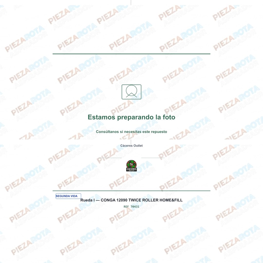 RUEDA L Robot aspirador Conga 14090 Twice Roller Home&Fill · REF 70431 recambio Piezarota · Ref 70431-M02