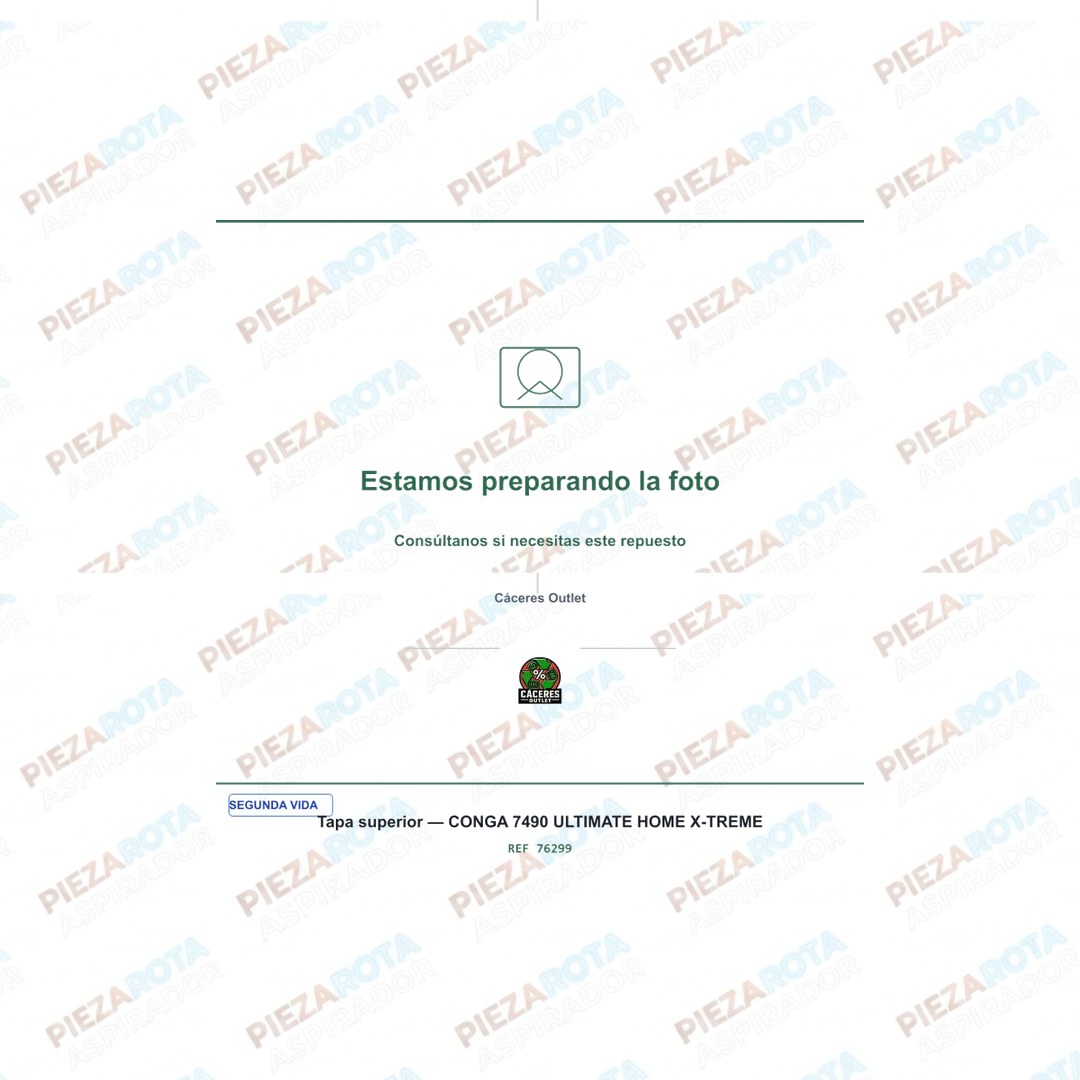 TAPA SUPERIOR Robot aspirador Conga 7490 Ultimate Home X-treme · REF 76299 recambio Piezarota · Ref 76299-M02